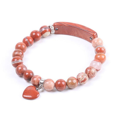 8mm Clear Quartz Love Heart Healing Bracelet for Balance