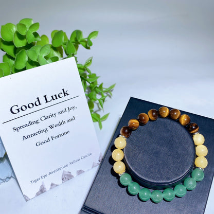 8mm Mixed Crystal Healing Energy Bracelet for Protection