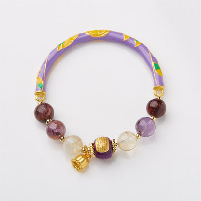 8mm Purple Phantom Jade Amethyst Bracelet for Wisdom