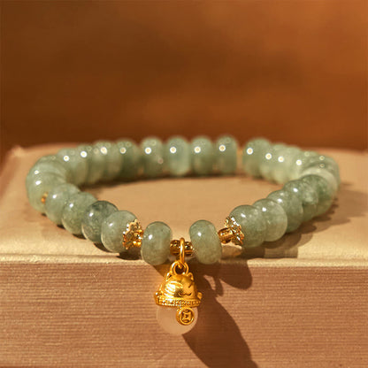 8mm Strawberry Quartz Lucky Cat Beads Healing Bracelet
