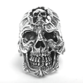 925 Sterling Silver Devil Skull Ring / Rock Style Skull Ring / Biker Jewelry