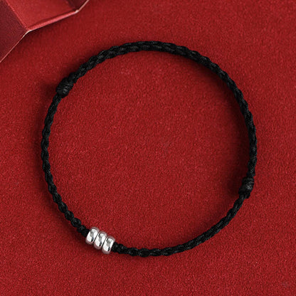 925 Sterling Silver Red String Protection Bracelet Anklet
