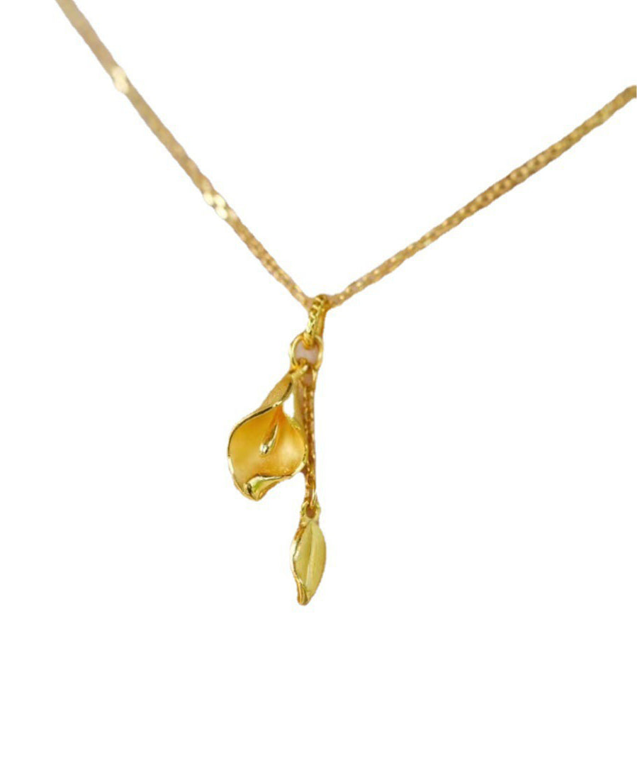 Gold Sterling Silver Overgild Lo Pendant Necklace