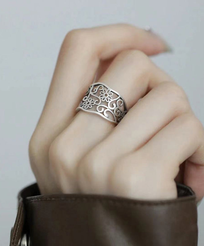 Silk Sterling Silver Hollow Out Rings
