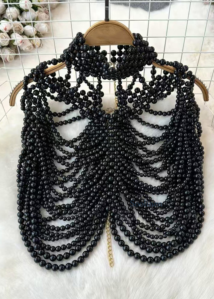Black Imitation Pearl Banquet Dress Accessories