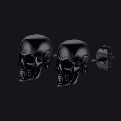 Gothic Punk Skull Stud Earrings for