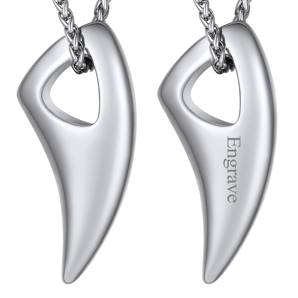 Norse Viking Wolf Tooth Spear Pendant Necklace for