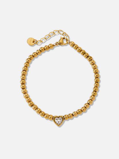 Perl Heart Beaded Bracelet