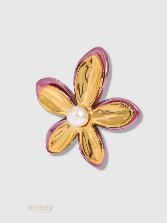 Jocelynne Pearl Flower Ring
