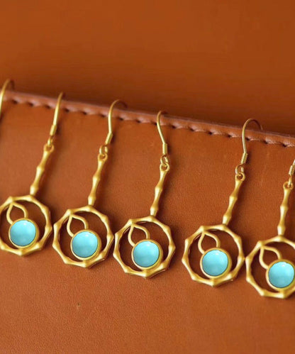 Gold Silver Overgild Gourd Drop Earrings