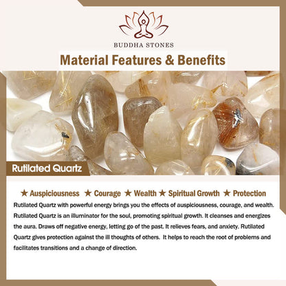 Buddha Stones Colorful Rutilated Quartz Double Wrap Spiritual Growth Bead Bracelet