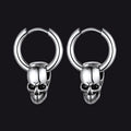 Cool Skull Hoop Dangle Earrings for
