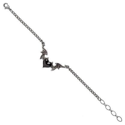 Blacksoul Winged Black Heart Bracelet by Alchemy Gothic