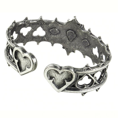 Elizabethan Red Crystal Heart Cuff Bracelet by Alchemy Gothic