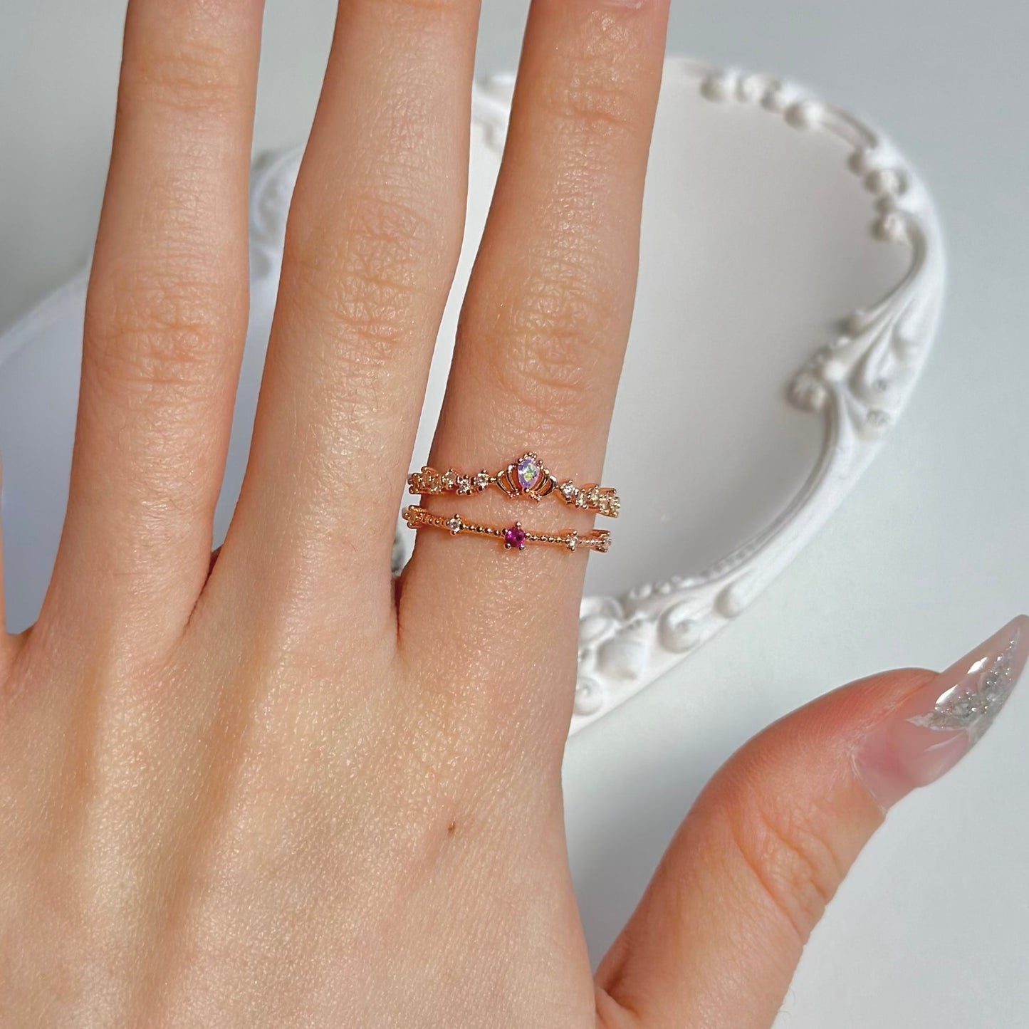 [] Valentina Tiara Ring in Rose Gold