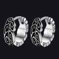 Gothic Auspicious Clouds Grass Pattern Hoop Earrings for