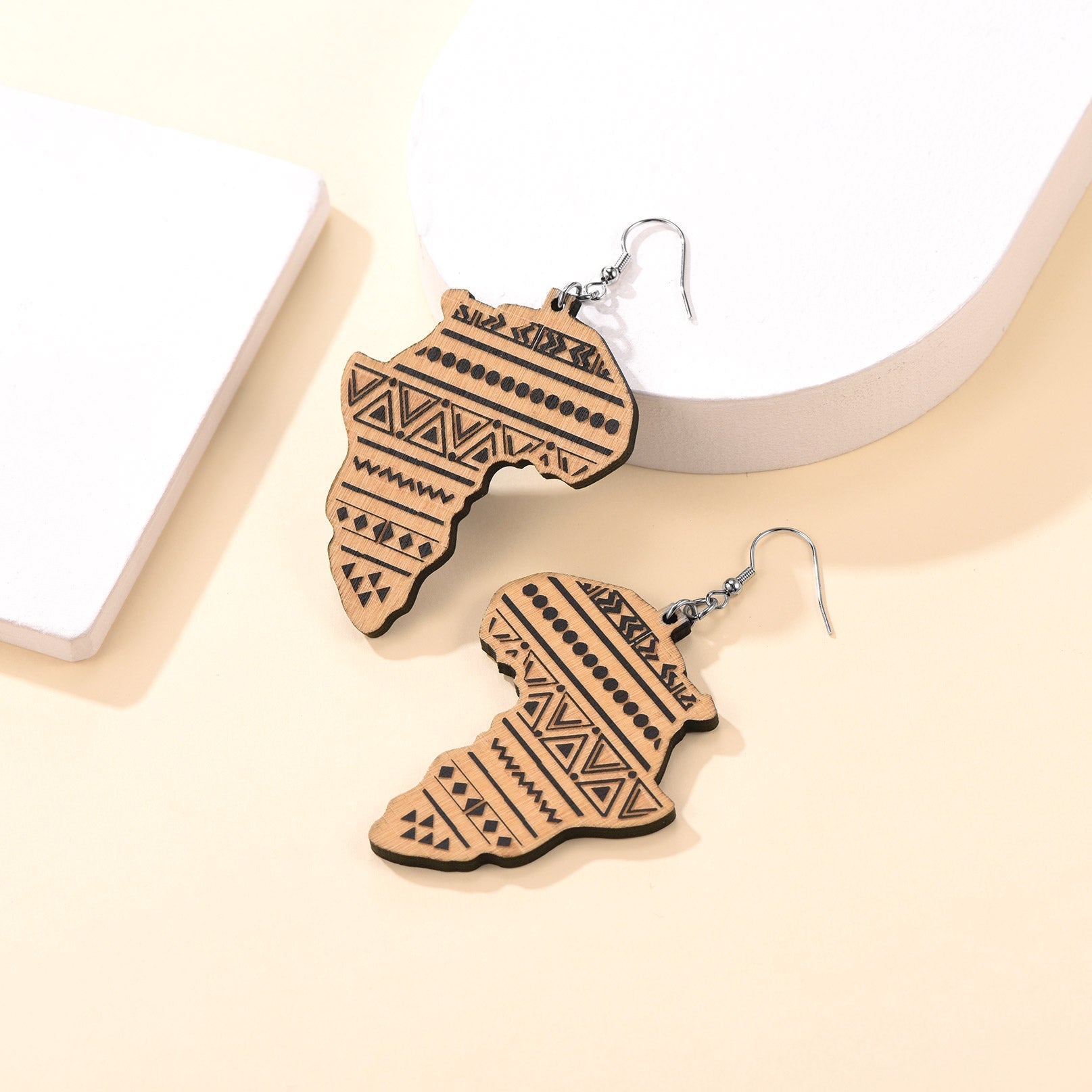Faithheart African Map Drop Dangle Earrings for