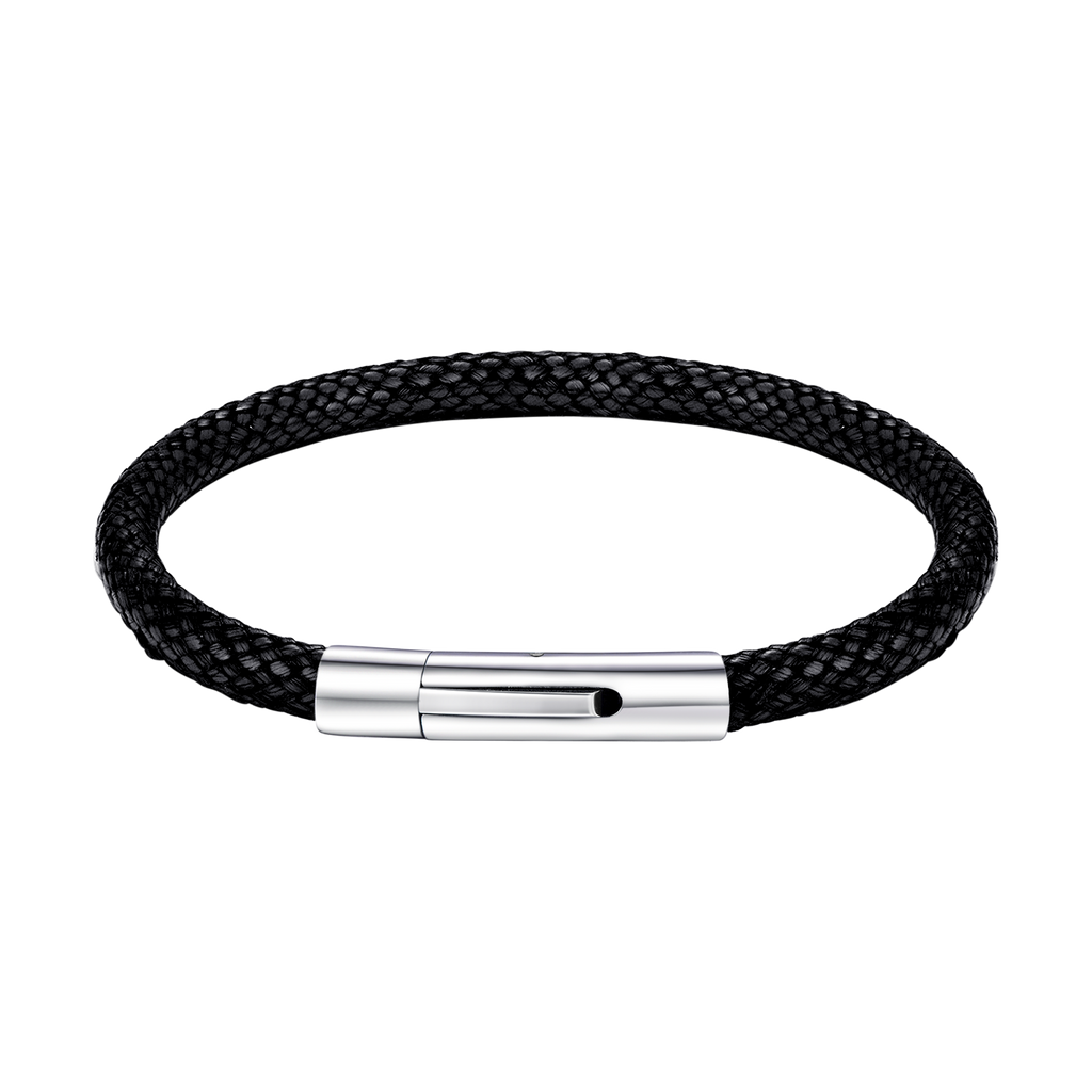 Clasp Braided Genuine Leather Bracelet for
