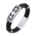 Christian Knights Templar Cross Leather Bracelet for