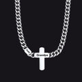 Customized Name Cuban Chain Cross Necklace for 7mm
