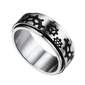 Flash 8mm Rotatable Star Moon, Sun Turning Ring for
