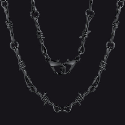 6mm Thorn Barbed Wire Chain Necklace