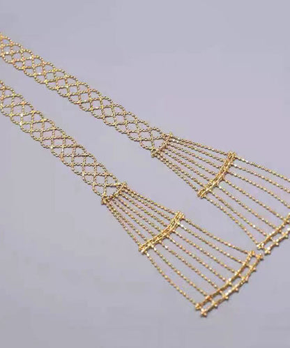 Gold Sterling Silver Overgild Chain Hollow Out Necklace Yu011