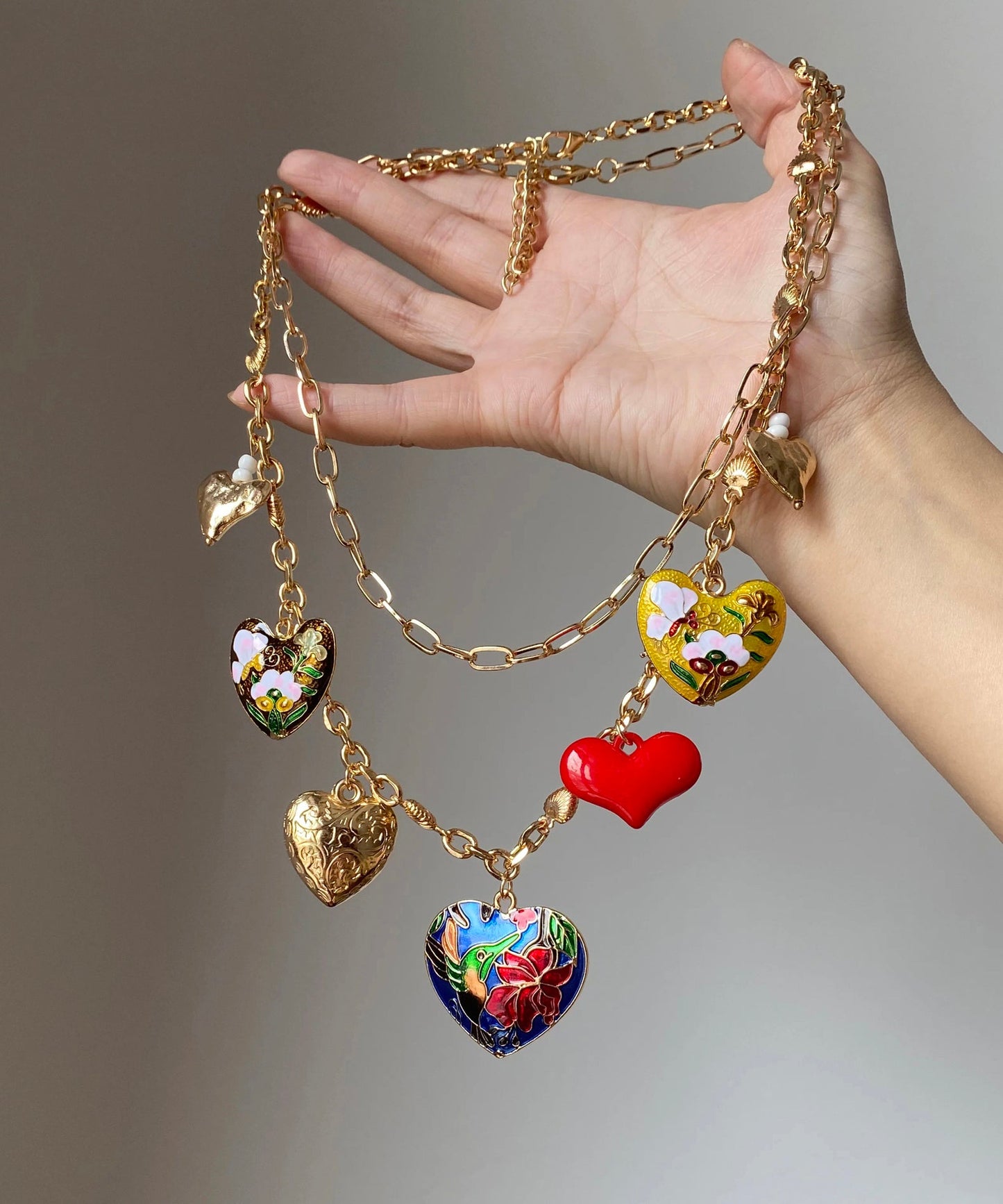 Rainbow Copper Alloy Love Pendant Necklace