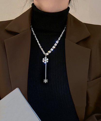 Pendant Alloy Necklace Snowflake Silk Zircon