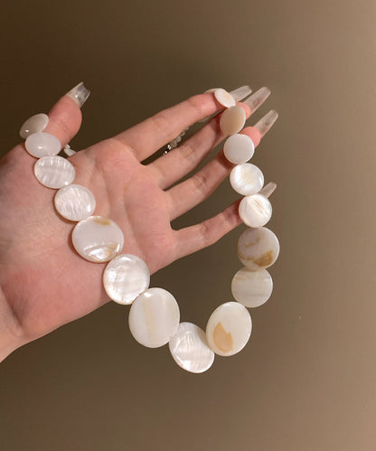 White Alloy Pearl Shell Collar Necklace