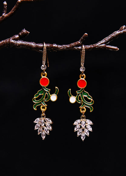 Zircon Gilding Metal Drop Earrings