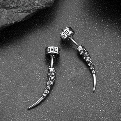 Viking Rune Fang Stud Earrings for ��� Nordic Star Cz Earrings