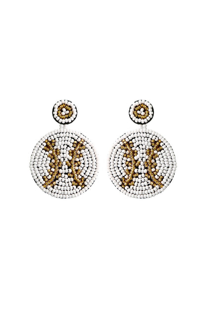 Bohemia Baseball Beaded Earrings