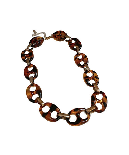 Collar Coffee Acrylic Hollow Necklace Alloy Out