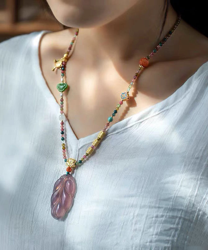 Rainbow Beading Sweater Tassel Gratuated Bead Necklace Kx1055