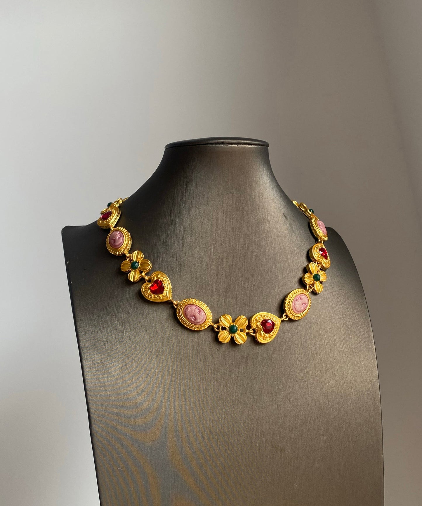 Gold Alloy Zircon Love Princess Necklace