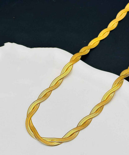 Gold Stainless Steel Alloy Double Layer Necklace