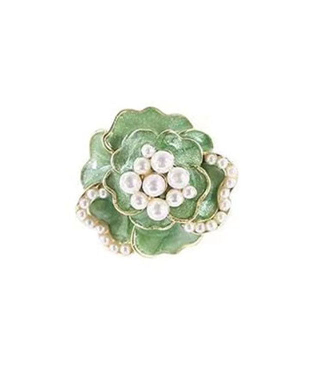 Green Sterling Silver Copper Pearl Stud Earrings Tw1030