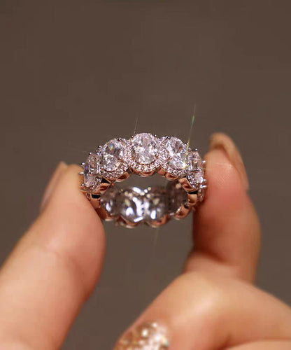 Silk Alloy Zircon Open Rings