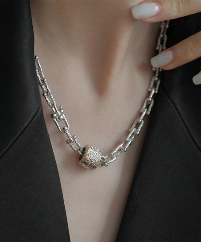 Silk Sterling Silver Chain Pendant Necklace Gh1030