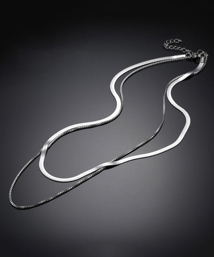 Boutique Silk Stainless Steel Two Piece Set Necklace Mm085