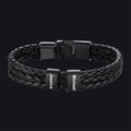 Customized Braided Leather Bracelet With Name Beads for