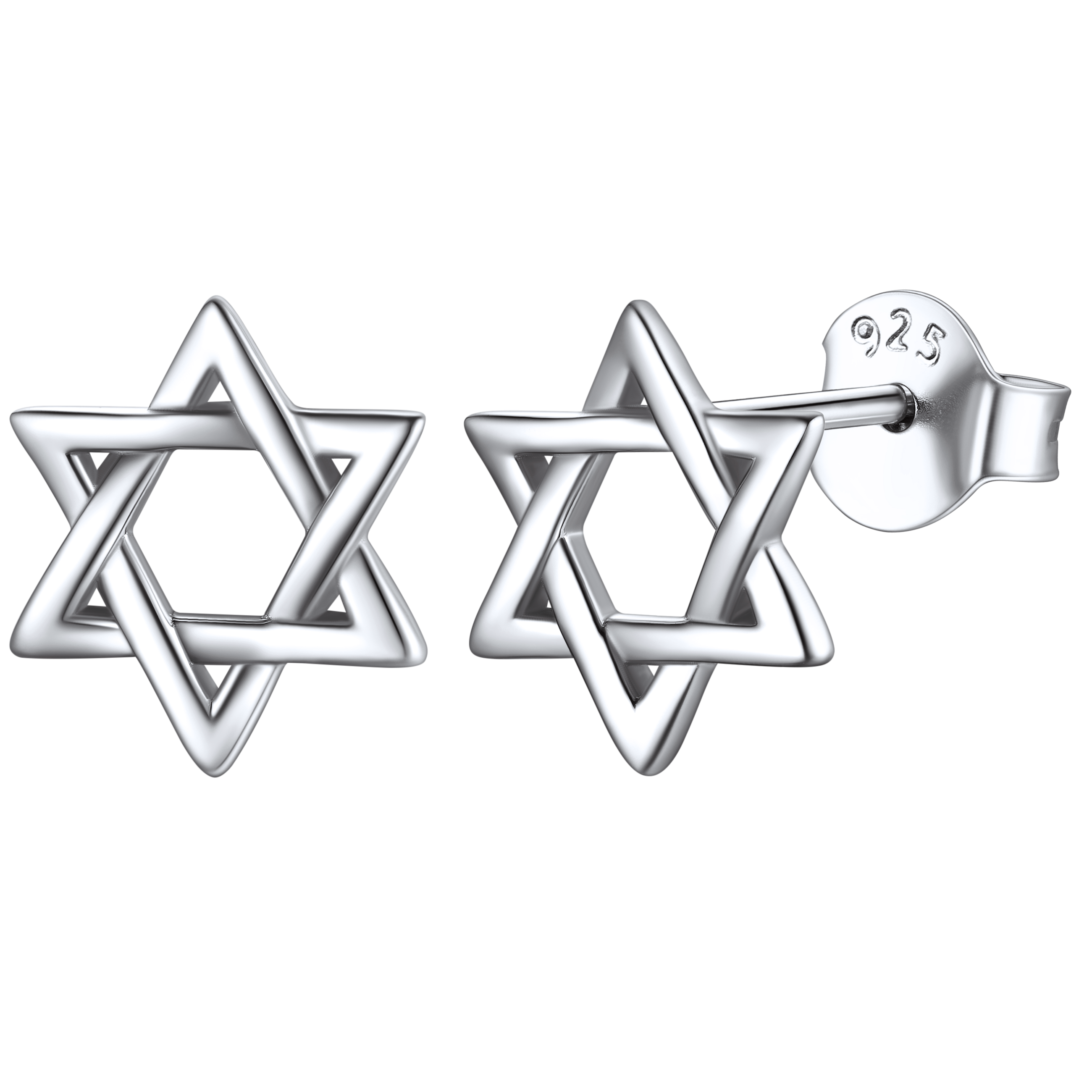 Classic Jewish Star of David Stud Earrings for