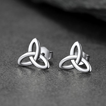 Silver Celtic Knot Stud Earrings for