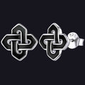 Flash Black Celtic Knot Stud Earrings for in Silver