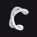 925 Sterling Silver Diamond Ear Cuff Earrings for