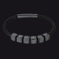 Personalized Initial Beaded Braided Leather Rope Bracelet for