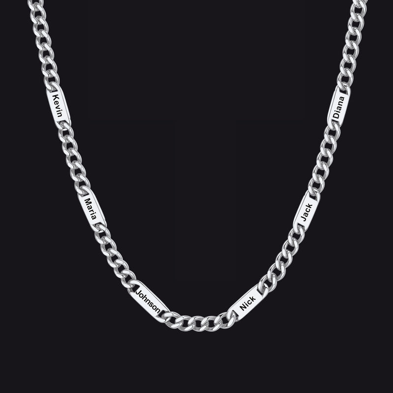 Customized Engraved Cuban Chain Name Link Necklace for