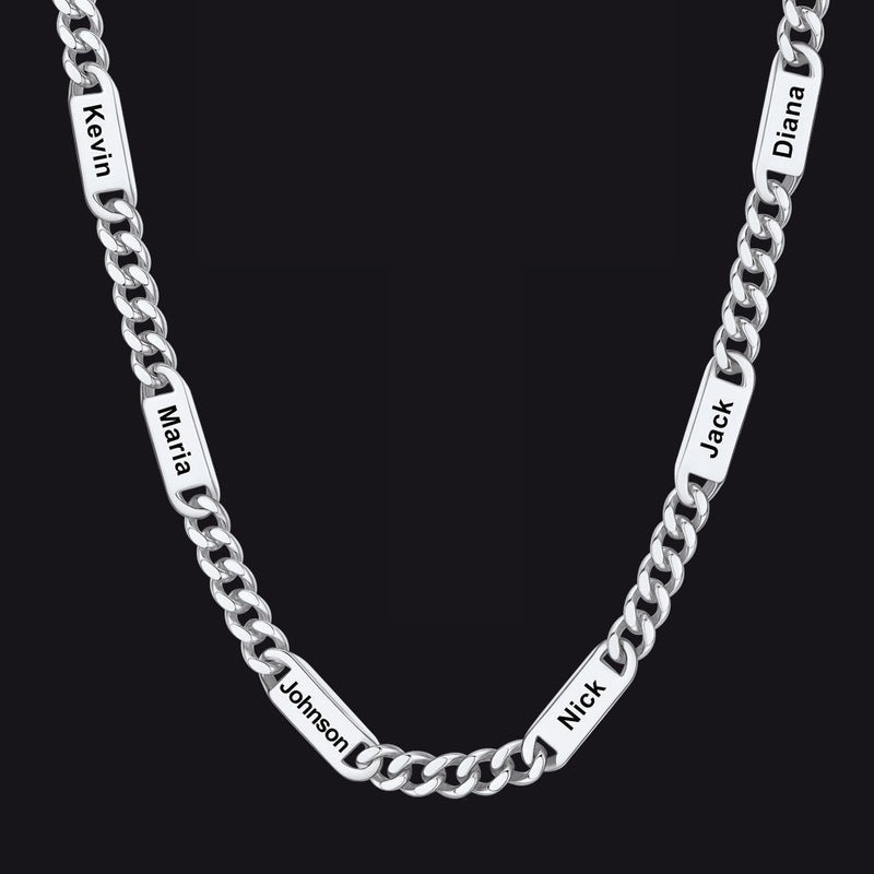Customized Engraved Cuban Chain Name Link Necklace for