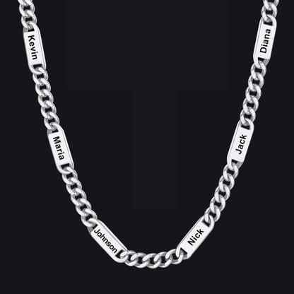 Customized Engraved Cuban Chain Name Link Necklace for